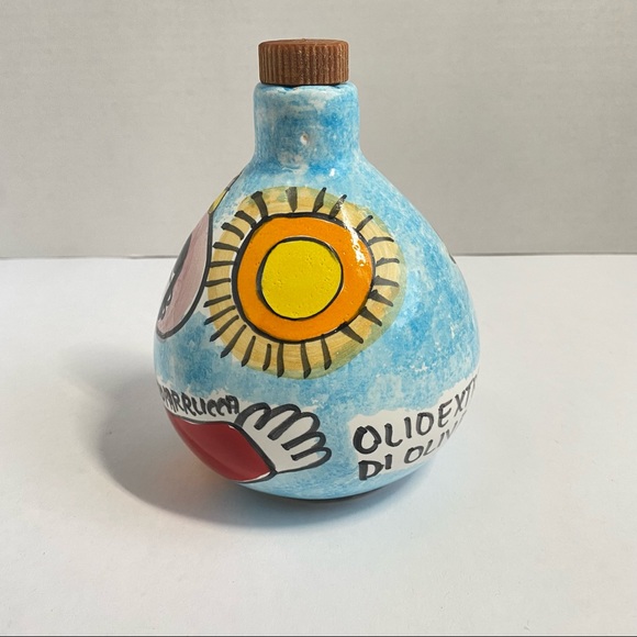 NINO PARRUCCA Hand Painted Ceramic Extra Virgin Oil Jug made in Italy - Picture 9 of 11